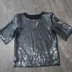 Zara black sequined top